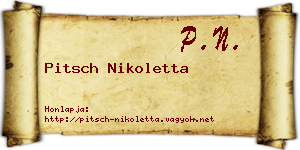 Pitsch Nikoletta névjegykártya