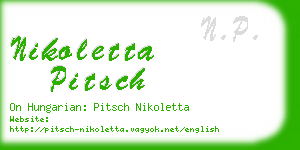 nikoletta pitsch business card